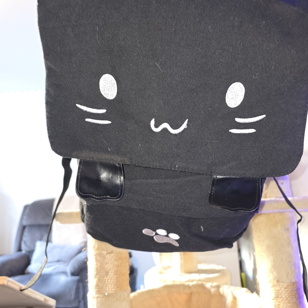 Cute Black Cat Face Backpack